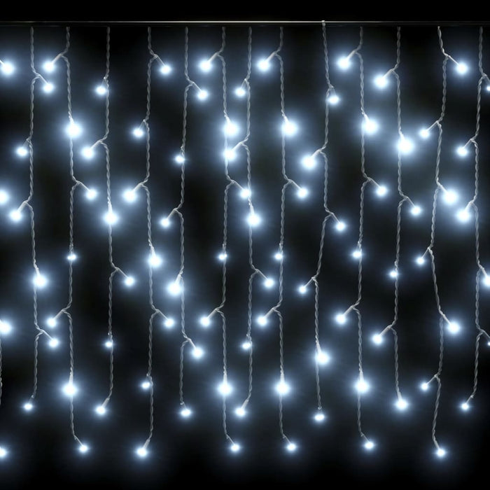 LED Curtain Icicle Lights 10m 400 LED Indoor Outdoor 8 Function White