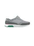Side view of a Native Shoes Adults Lennox Wanderfoam Block Footwear in Mist Grey / Shell White / Satellite Alpine