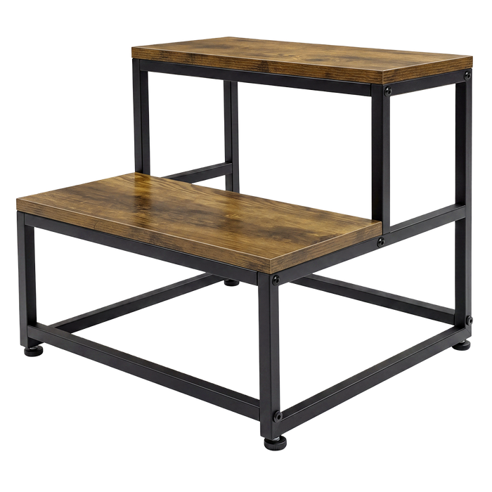 Levede 2-Step Stool Non Slip Portable Bathroom Kitchen Kids Adult Pet Use Brown-2050059013835591688