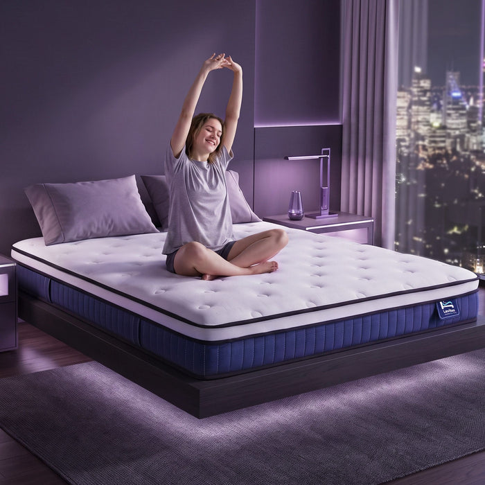 Levitex King Mattress 23cm Pocket Spring Cooling Gel Foam Medium Firm Bed