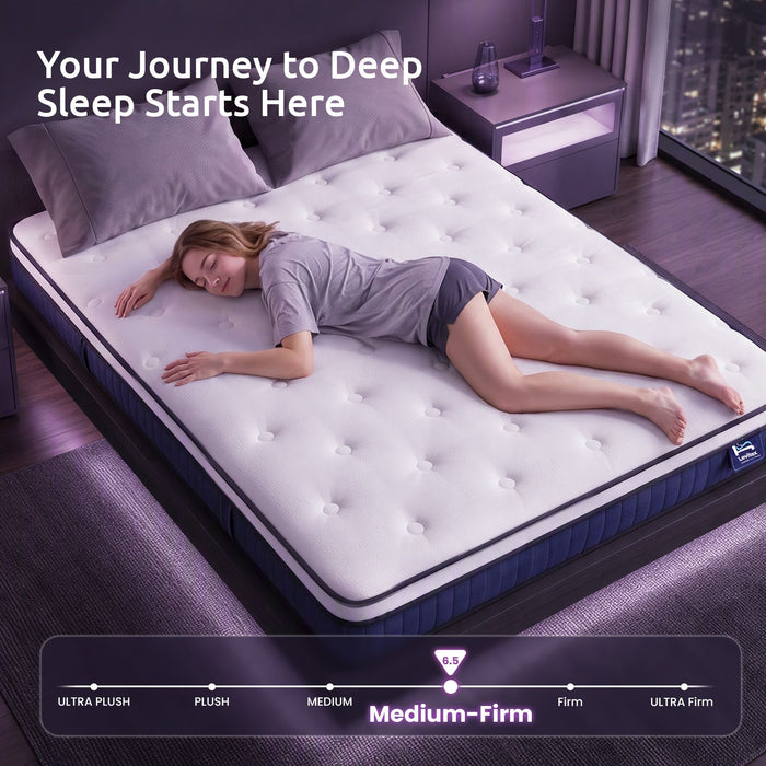 Levitex King Mattress 23cm Pocket Spring Cooling Gel Foam Medium Firm Bed