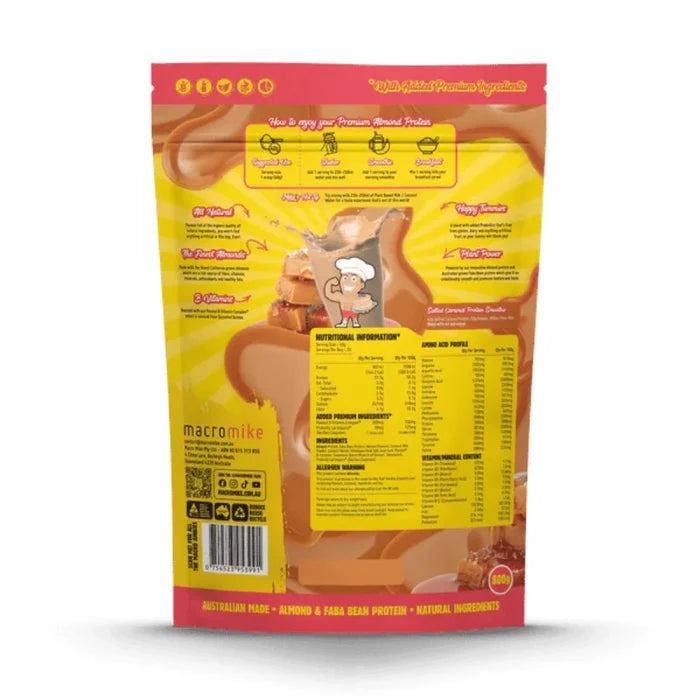 Macro Mike Premium Almond Protein 800g Salted Caramel