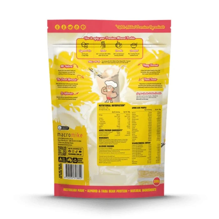 Macro Mike Premium Almond Protein 800g Vanilla Buttercream