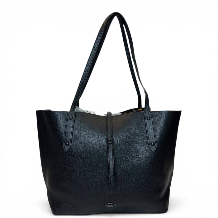 Coach Market Tote Black Polished Pebble Leather