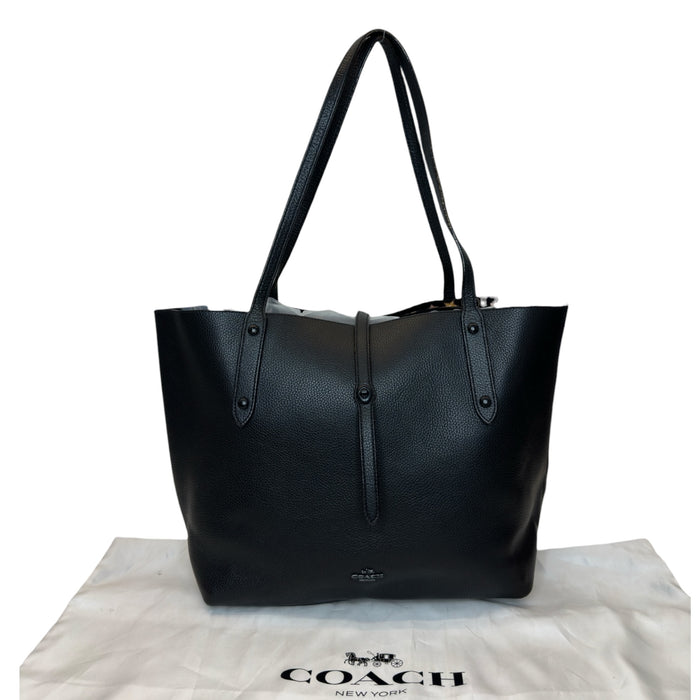 Coach Market Tote Black Polished Pebble Leather