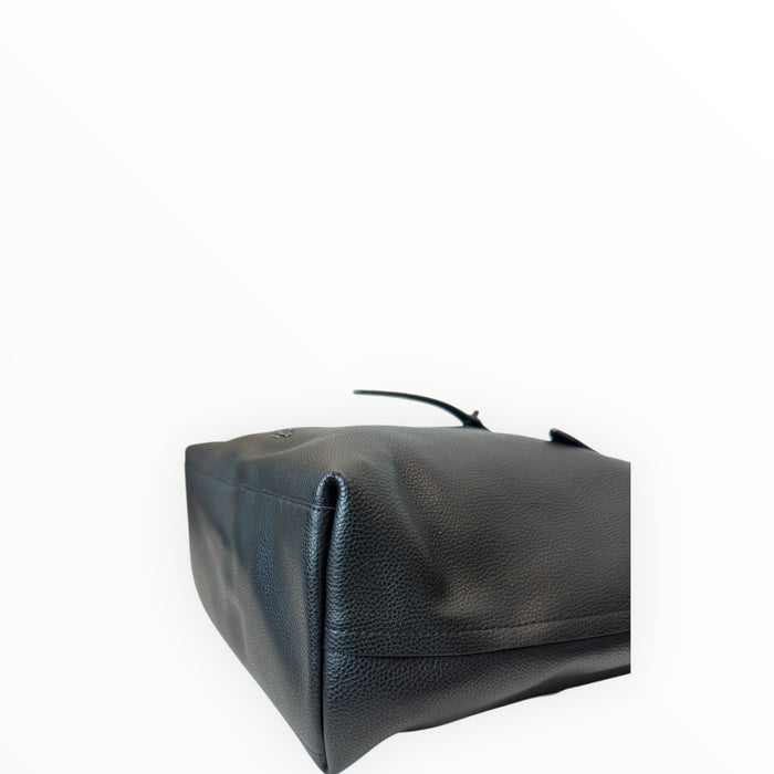Coach Market Tote Black Polished Pebble Leather