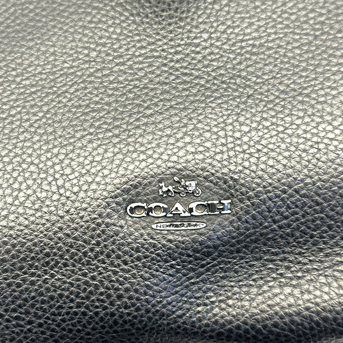 Coach Market Tote Black Polished Pebble Leather