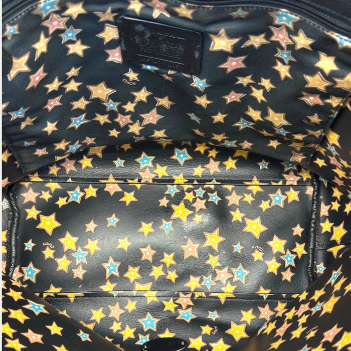 Coach Market Tote Black Polished Pebble Leather