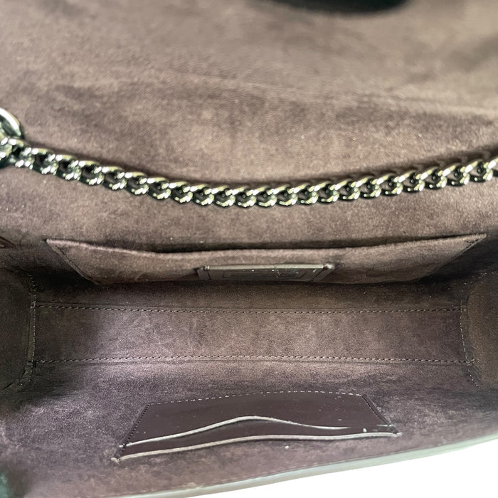 Coach Marlow Turnlock Chain Crossbody Bag Metallic Leather