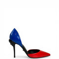 Versace Medusa Heel Pumps Blue & Red Leather Size EU 36