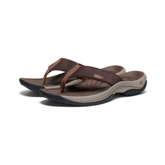 image|one|both|both|Men's Kona Leather Flip-Flop - Pair Angle Image