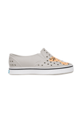 Side view of a Native Shoes Kids Miles Block Kids Footwear in Slkgry/Shlwht/Corgidogbloc