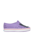 Side view of a Native Shoes Kids Miles Block Kids Footwear in Taro Samba Bling / Shell White