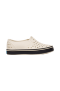 Side view of a Native Shoes Kids Miles Kids Footwear in Bnwht/Jfyblk