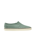 Side view of a Native Shoes Adults Miles Wanderfoam Footwear in Relax Green / Bone White