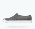 Side view of a Native Shoes Adults Miles Footwear in Dublin Grey / Shell White
