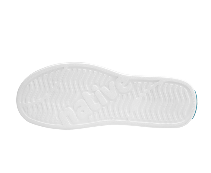Bottom view of a Native Shoes Miles | Jiffy Black / Shell White Footwear in Jiffy Black / Shell White