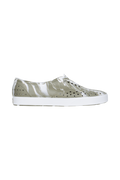 Side view of a Native Shoes Adults Miller Wanderfoam Marbled Footwear in Vetshlmarble/Shlwht
