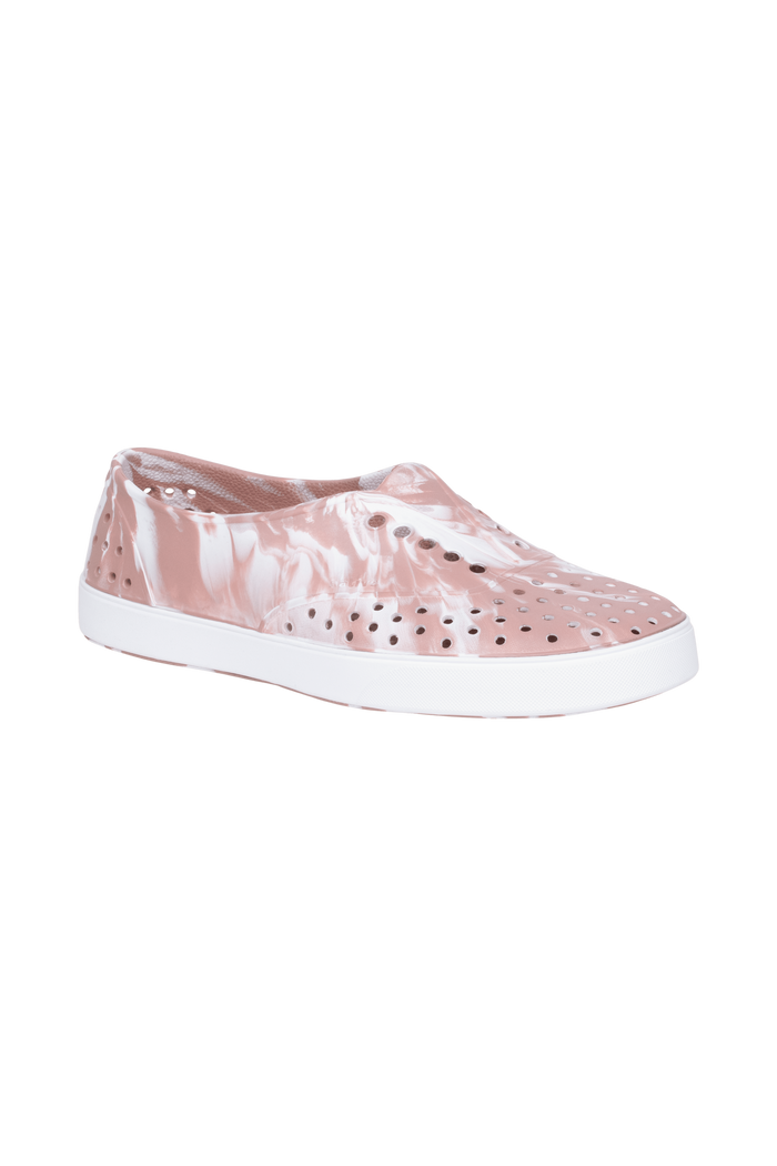 Bottom view of a Native Shoes Miller Wanderfoam Marbled | Cayshlmarble/Shlwht Footwear in Cayshlmarble/Shlwht