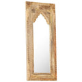 Mirror Solid Mango Wood Hand Carved Wall Decor Bathroom Bedroom 50x3x110cm