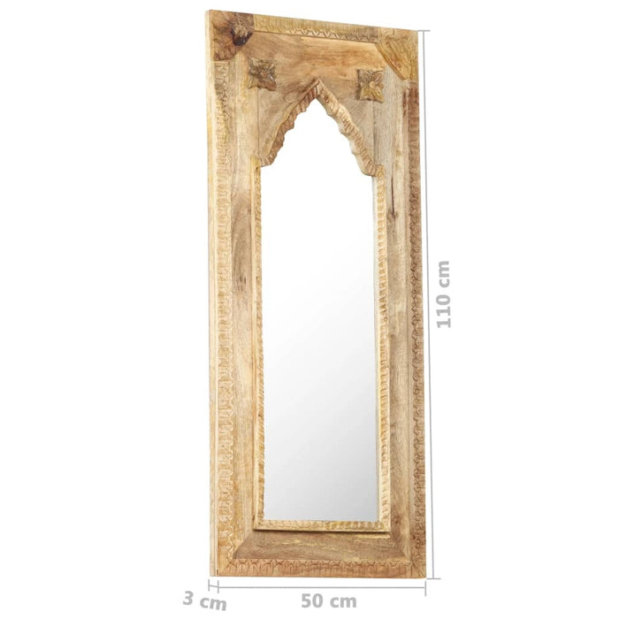 Mirror Solid Mango Wood Hand Carved Wall Decor Bathroom Bedroom 50x3x110cm
