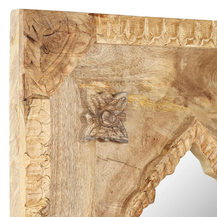 Mirror Solid Mango Wood Hand Carved Wall Decor Bathroom Bedroom 50x3x110cm