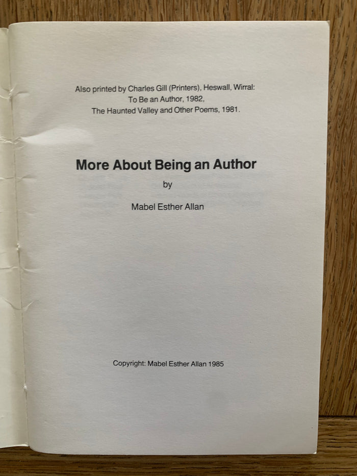 More About Being An Author (signed)