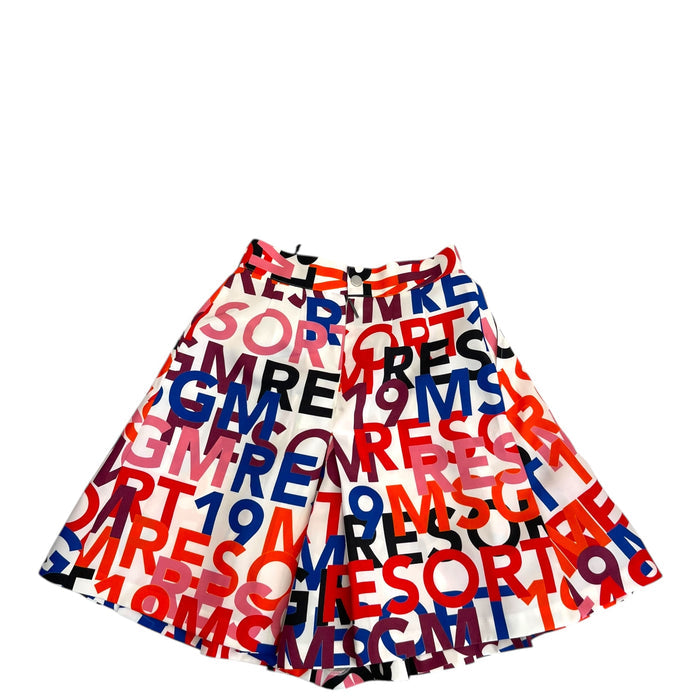 MSGM Multicolour Pattern Flared Short EU 42