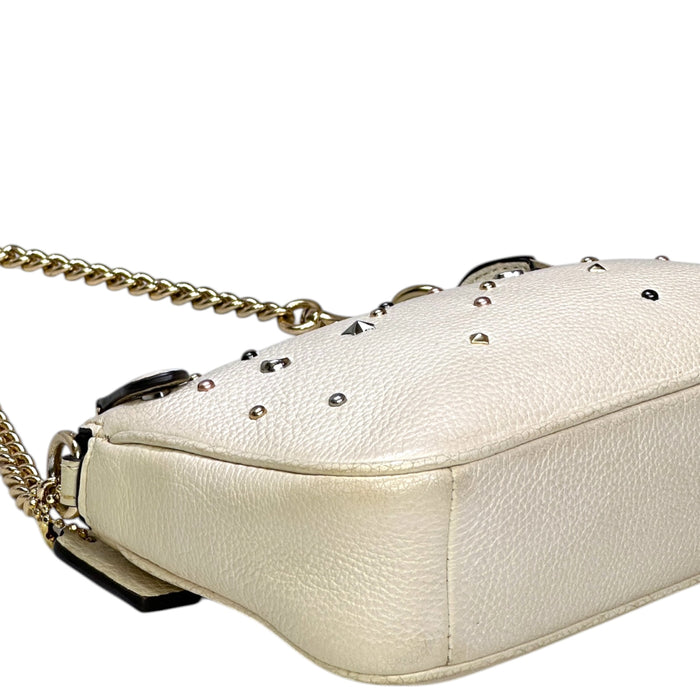 Coach Nolita 19 Stardust celestial shoulder bag white pebbled leather
