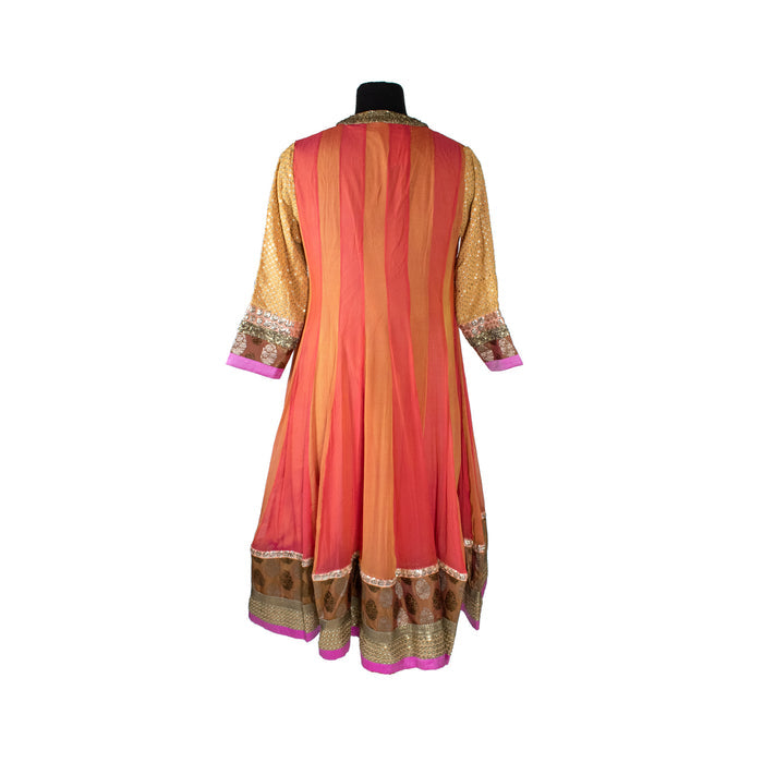 Orange Pink Kurti With Dupatta