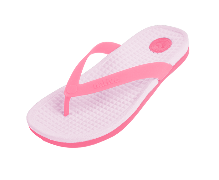Angled view of a Native Shoes Paolo Wanderfoam | Barely Pink / Flamingo Pink Footwear in Barely Pink / Flamingo Pink