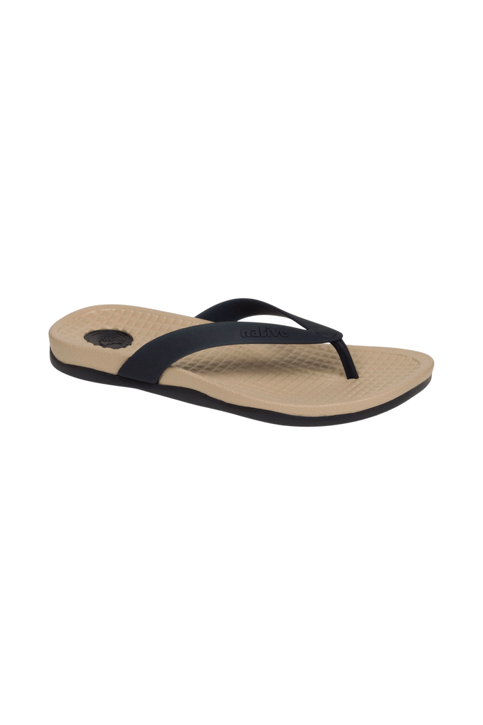 Bottom view of a Native Shoes Paolo Wanderfoam | Flax Tan / Jiffy Black Footwear in Flax Tan / Jiffy Black