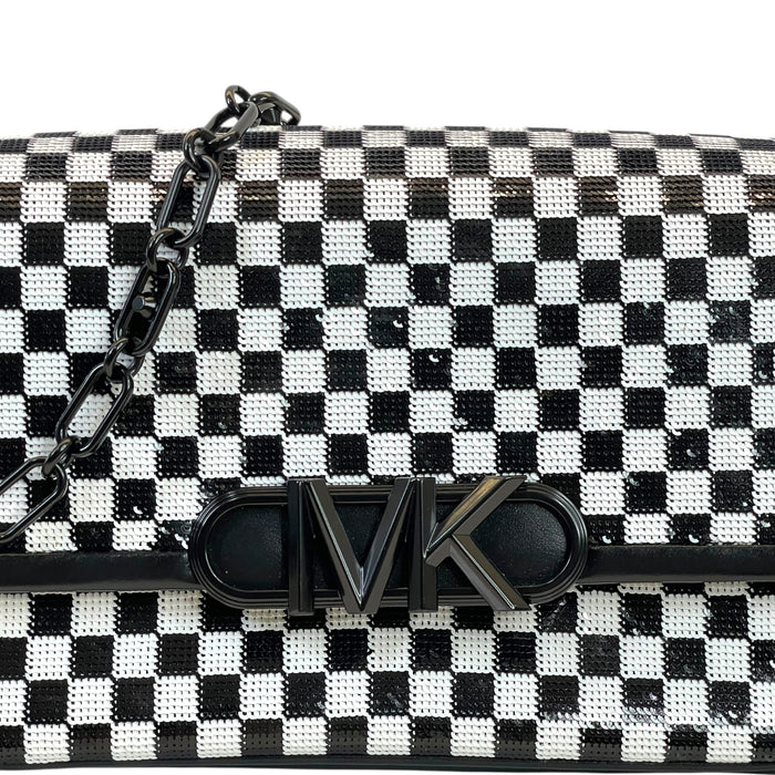 Michael Kors Parker Medium Sequined Checkerboard Shoulder Bag