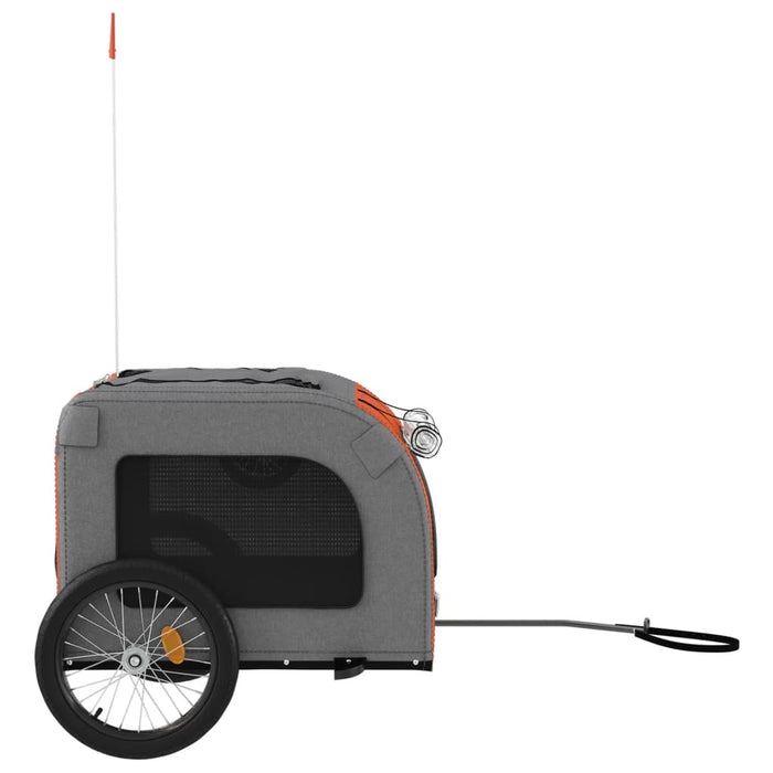 Pet Bike Trailer Red Grey Oxford Fabric Iron Dog Bicycle Cart 45kg Foldable