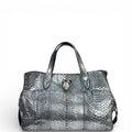 Philipp Plein Skull Tote Bag Silver Leather