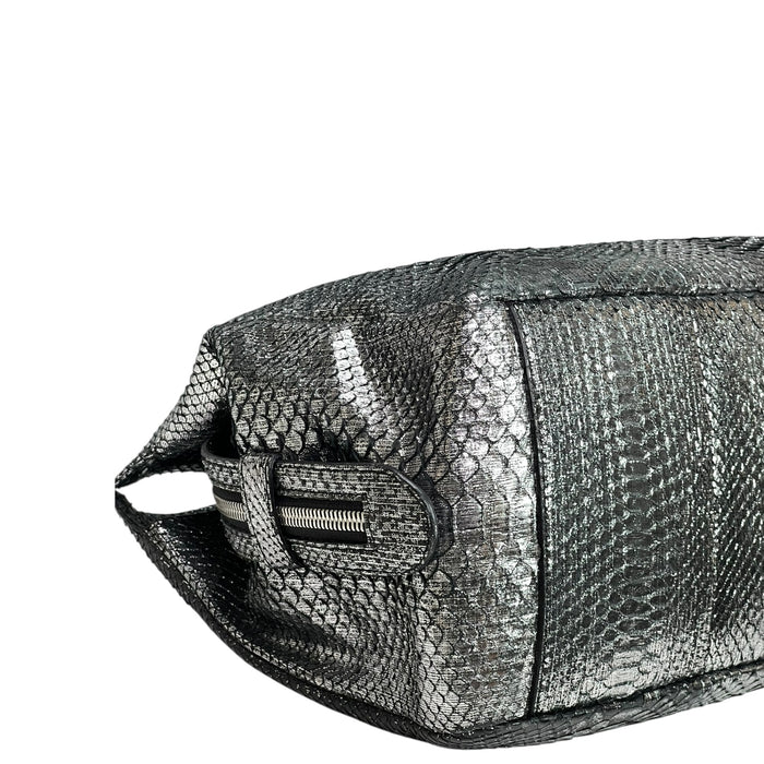 Philipp Plein Skull Tote Bag Silver Leather