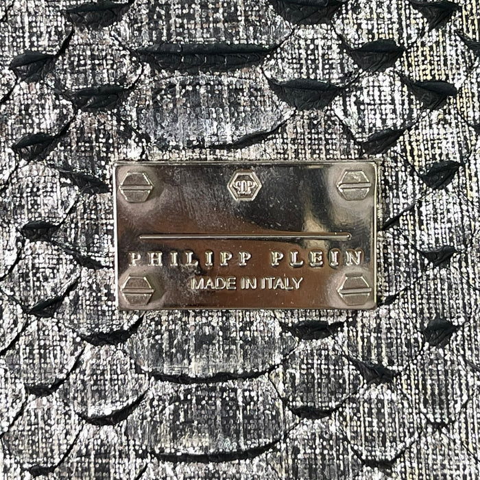 Philipp Plein Skull Tote Bag Silver Leather