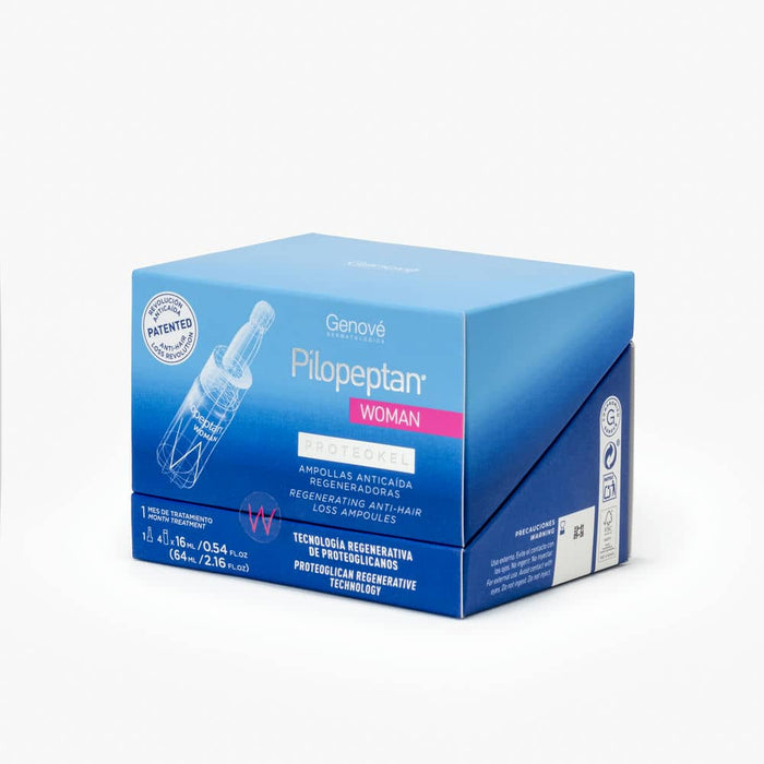 PILOPEPTAN WOMAN PROTEOKEL 64 ml - 4 x 16 ml ampolletas anticaida semanales uso tópico