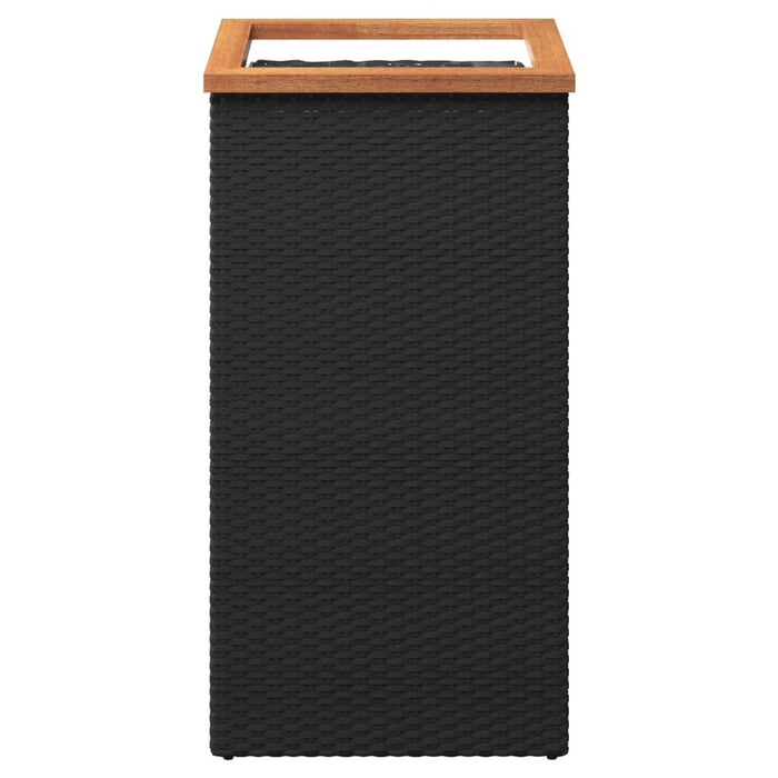 Planter Poly Rattan Steel Frame Garden Outdoor Patio Decor 40x40x80cm Black