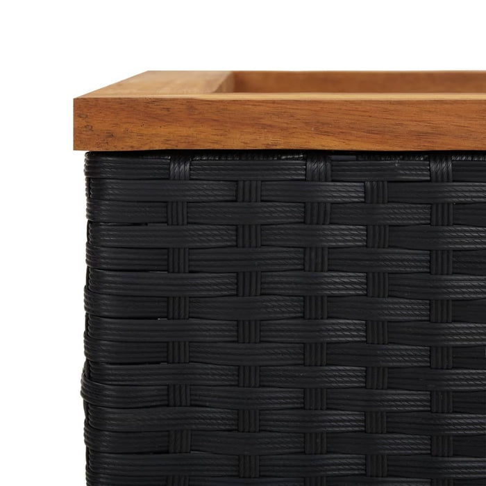Planter Poly Rattan Steel Frame Garden Outdoor Patio Decor 40x40x80cm Black