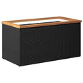 Planter Poly Rattan Steel Frame Garden Outdoor Patio Decor 80x40x40cm Black
