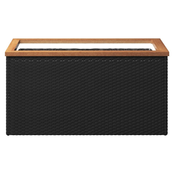 Planter Poly Rattan Steel Frame Garden Outdoor Patio Decor 80x40x40cm Black