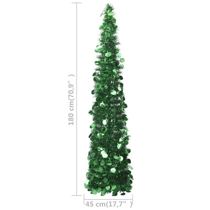 Pop-up Artificial Christmas Tree 180cm PET Collapsible Indoor Outdoor Xmas Green