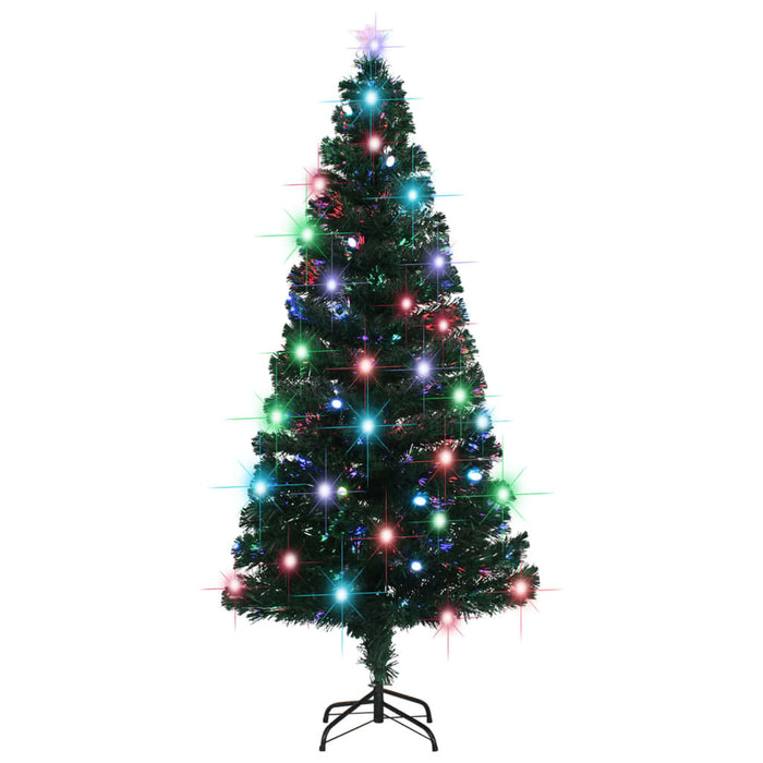 Pre-Lit Artificial Christmas Tree with Stand 180cm Fibre Optic LED Xmas Decor