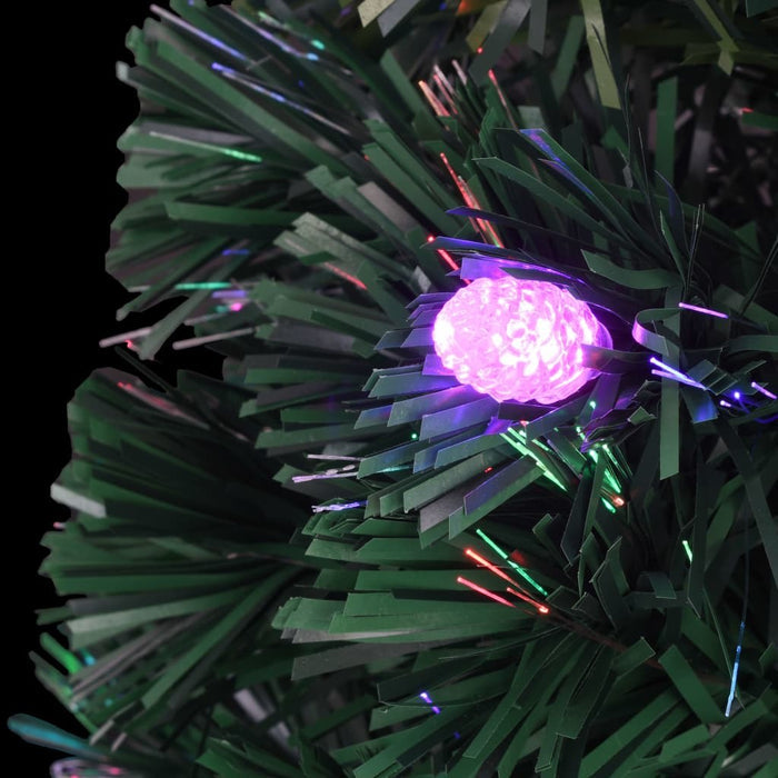 Pre-Lit Artificial Christmas Tree with Stand 180cm Fibre Optic LED Xmas Decor