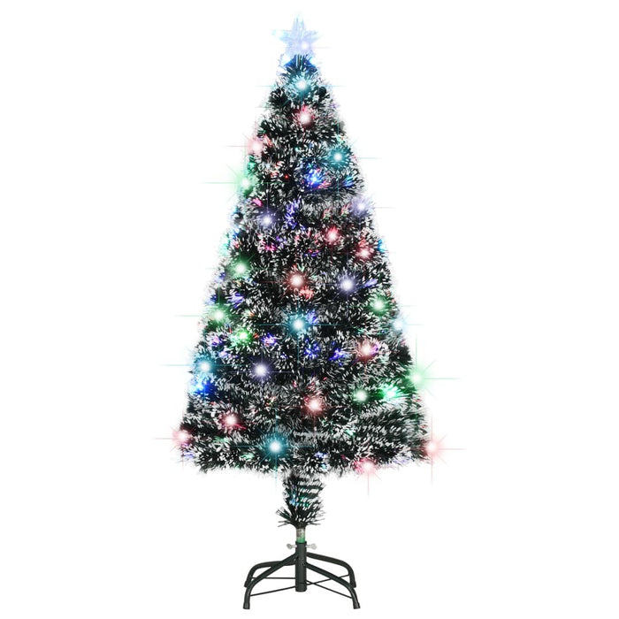 Pre-Lit Christmas Tree 120cm Fibre Optic LED Lights Stand Xmas Green White