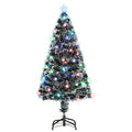 Pre-Lit Christmas Tree 120cm Fibre Optic LED Lights Stand Xmas Green White