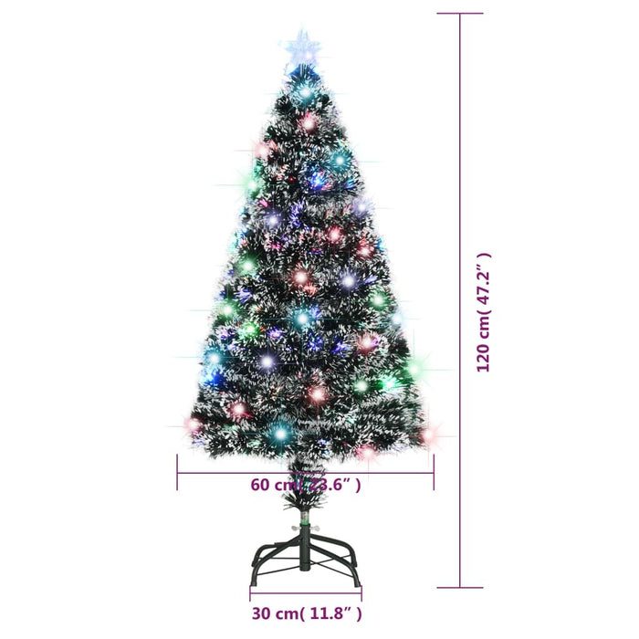 Pre-Lit Christmas Tree 120cm Fibre Optic LED Lights Stand Xmas Green White
