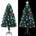Pre-Lit Christmas Tree with Stand 120cm Fibre Optic LED Lights Xmas Decor