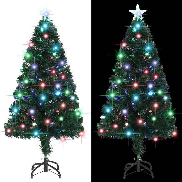 Pre-Lit Christmas Tree with Stand 120cm Fibre Optic LED Lights Xmas Decor